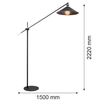 Argon 4732 - Grīdas lampa NASHVILLE 1xE27/15W/230V melna