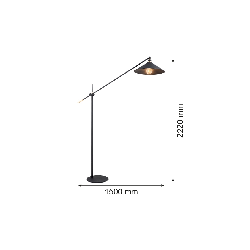 Argon 4732 - Grīdas lampa NASHVILLE 1xE27/15W/230V melna