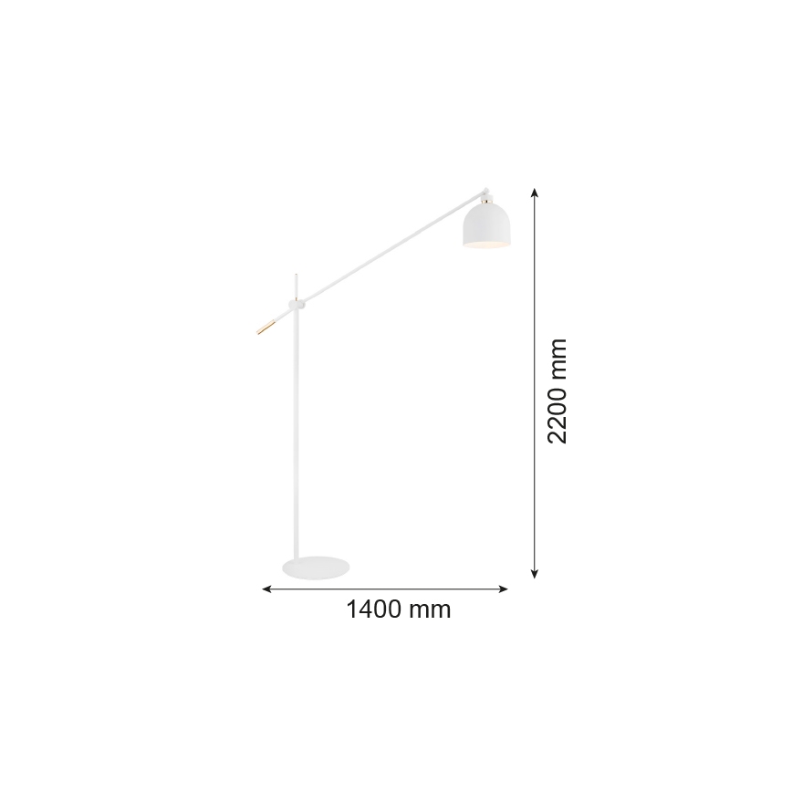 Argon 4734 - Grīdas lampa DETROIT 1xE27/15W/230V balta