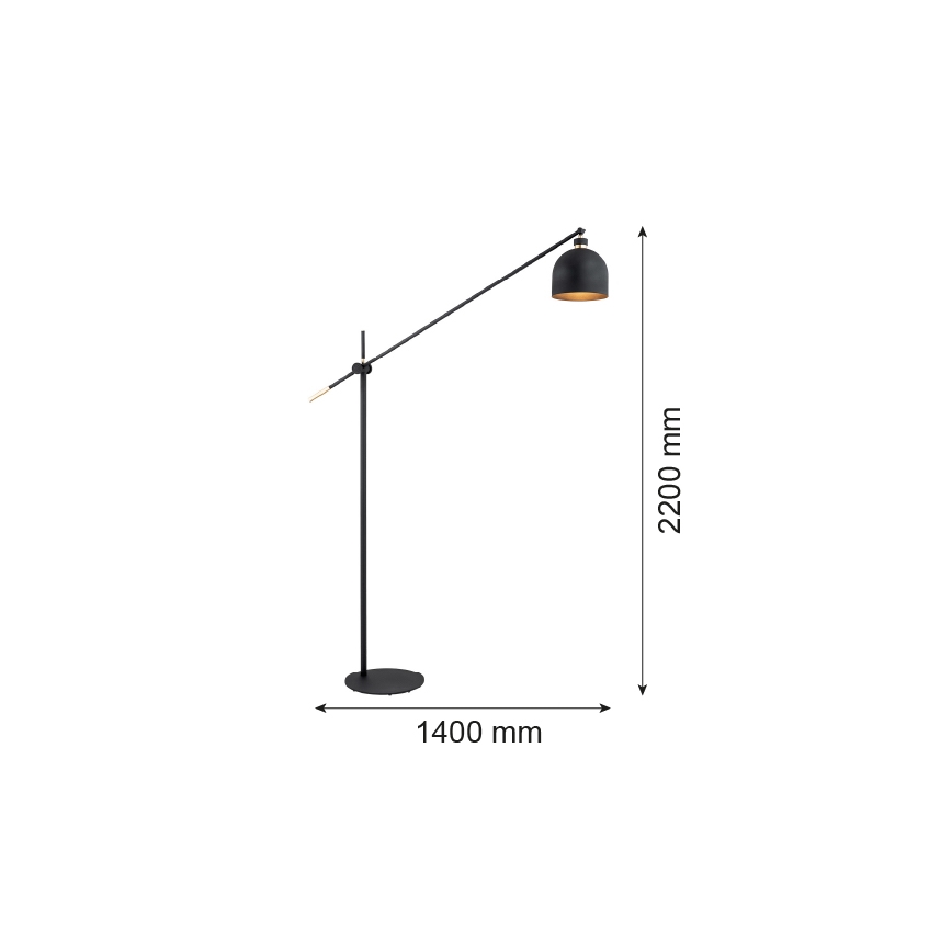 Argon 4735 - Grīdas lampa DETROIT 1xE27/15W/230V melna