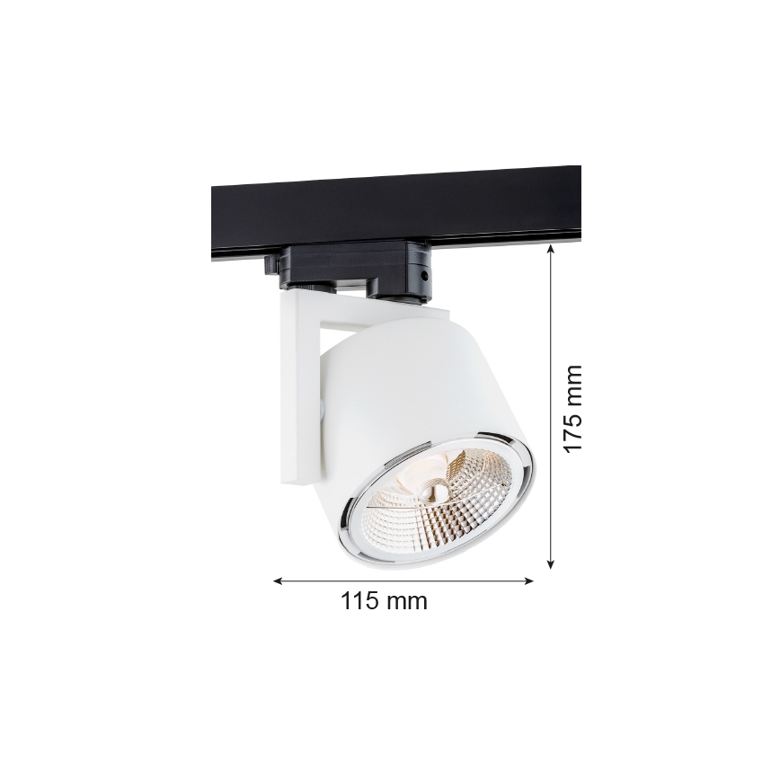 Argon 4750 - Starmetis sliežu sistēmai ALTO 1xGU10-AR111/12W/230V balts