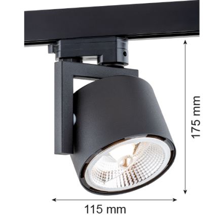 Argon 4751 - LED  Starmetis sliežu sistēmai ALTO 1xGU10-AR111/12W/230V, melns