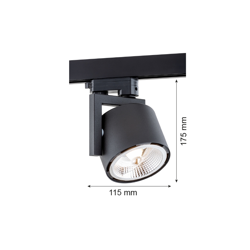 Argon 4751 - LED  Starmetis sliežu sistēmai ALTO 1xGU10-AR111/12W/230V, melns