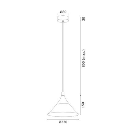 Argon 4903 - Lustra ar auklu MASSETO 1xE27/15W/230V melna/zeltaina