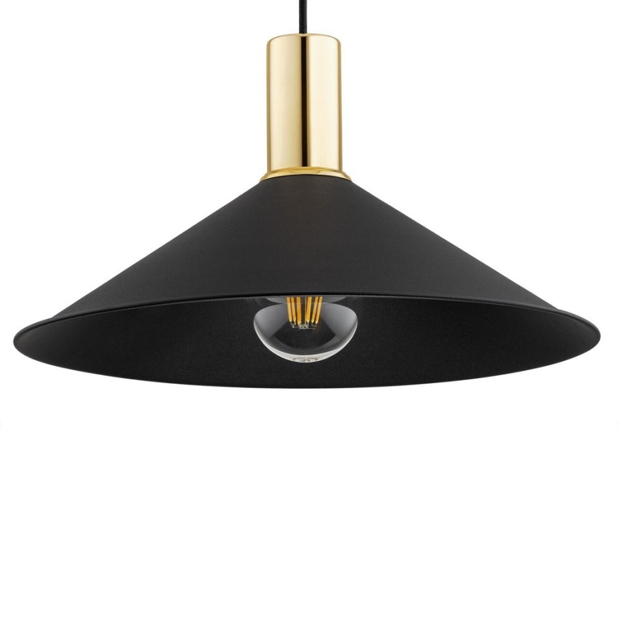 Argon 4912 - Lustra ar auklu MINORI 1xE27/15W/230V melna/zeltaina