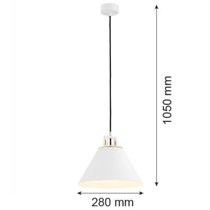 Argon 4914 - Lustra ar auklu ORTE 1xE27/15W/230V balta