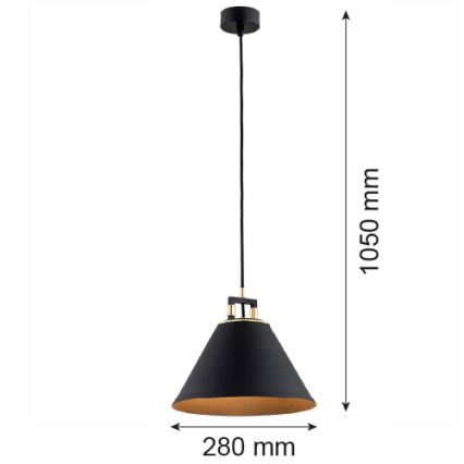 Argon 4915 - Lustra ar auklu ORTE 1xE27/15W/230V melna