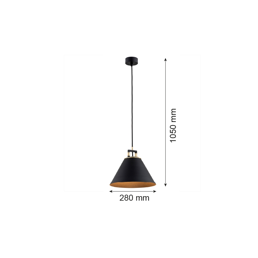 Argon 4915 - Lustra ar auklu ORTE 1xE27/15W/230V melna