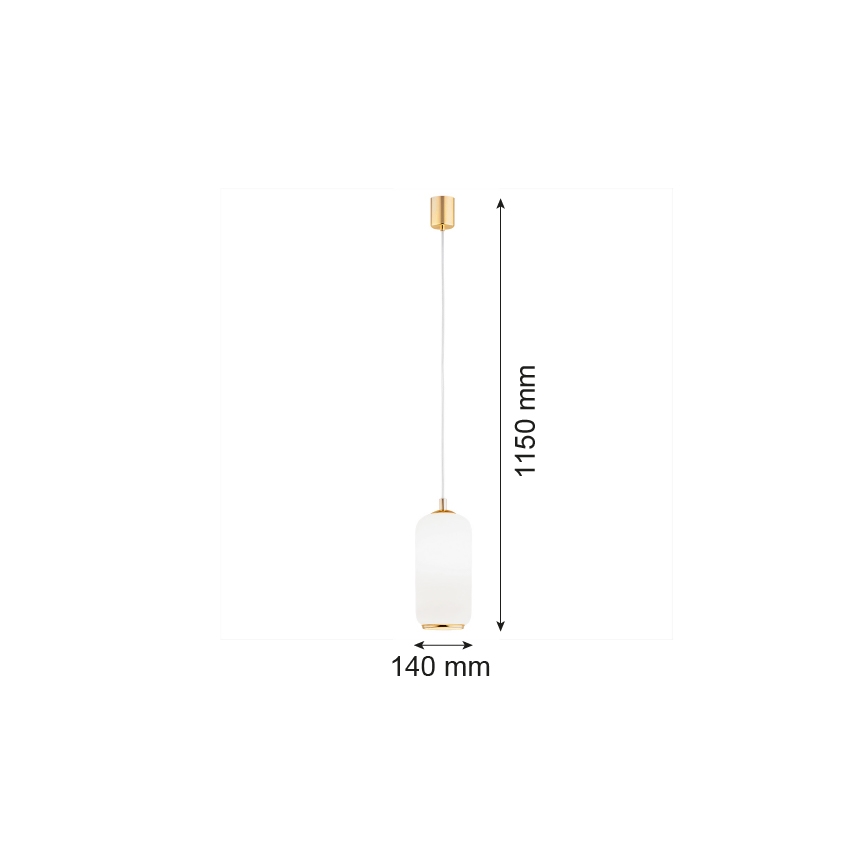 Argon 4993 - Lustra ar auklu PALLADO 1xE27/15W/230V zeltaina/balta
