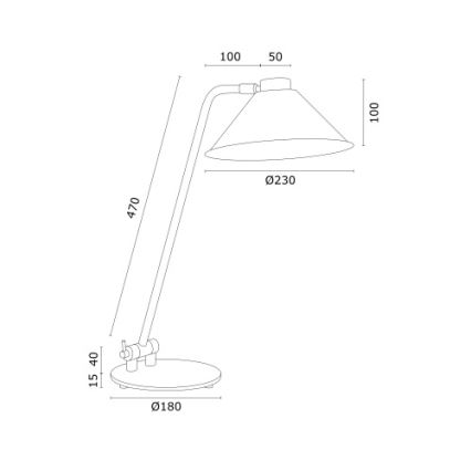 Argon 4996 - Galda lampa GABIAN 1xE27/15W/230V balta