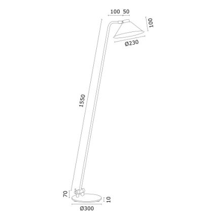 Argon 4997 - Grīdas stāvlampa GABIAN 1xE27/15W/230V, balta