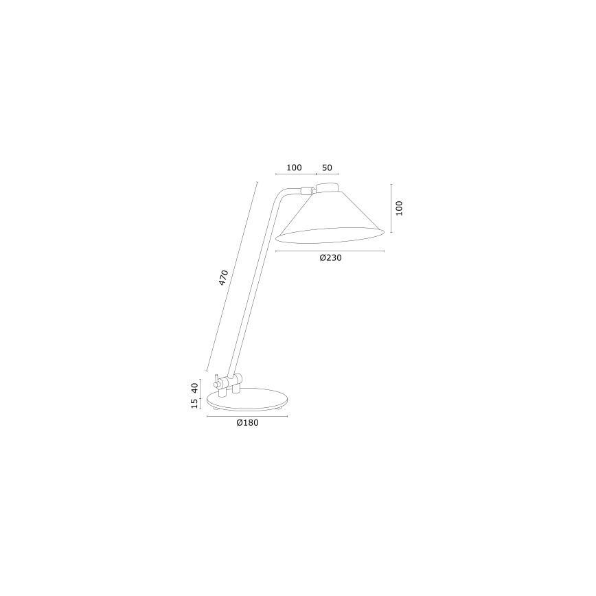 Argon 4998 - Galda lampa GABIAN 1xE27/15W/230V melna