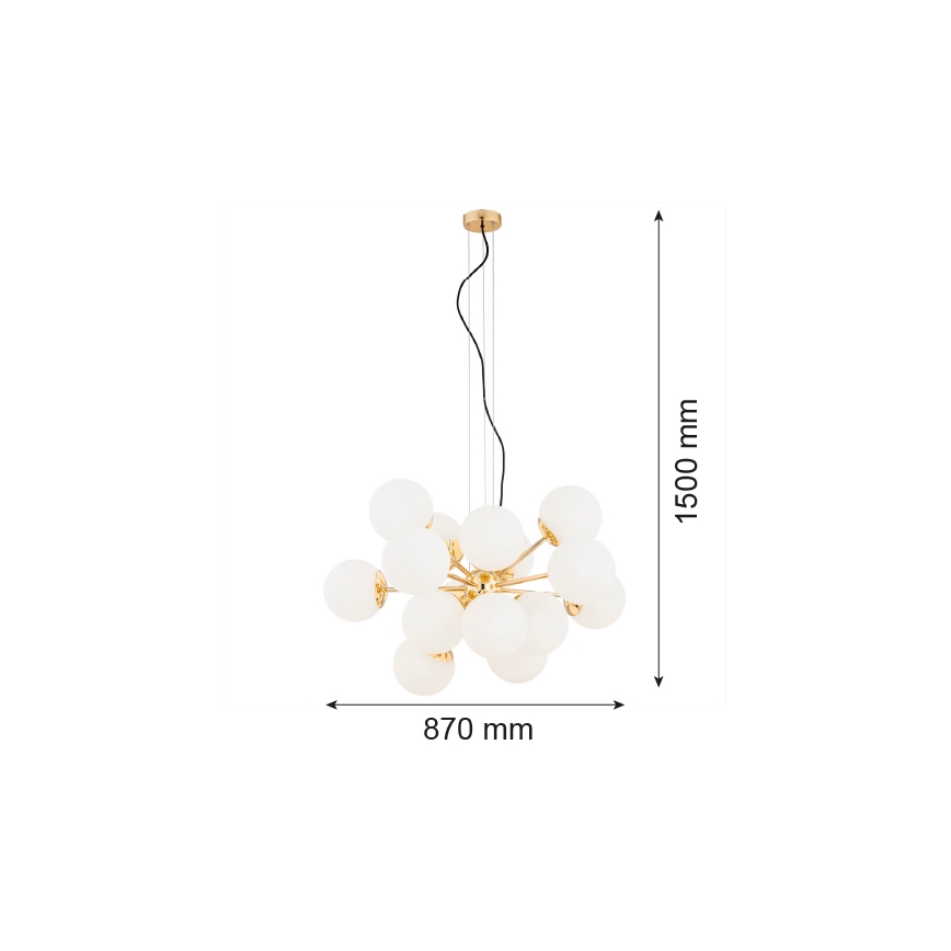 Argon 5048 - Lustra ar auklu SATELITE PLUS 15xE27/15W/230V zeltaina