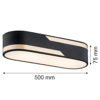 Argon 6001 - Griestu lampa TONI 3xE27/15W/230V melna/zelta