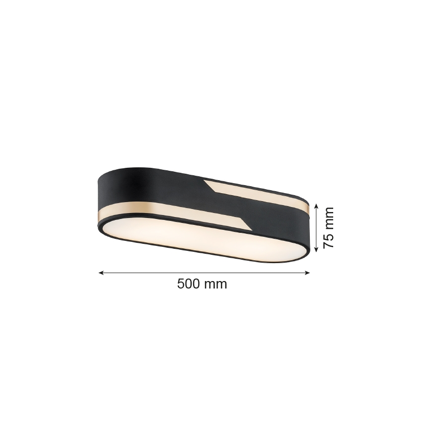 Argon 6001 - Griestu lampa TONI 3xE27/15W/230V melna/zelta
