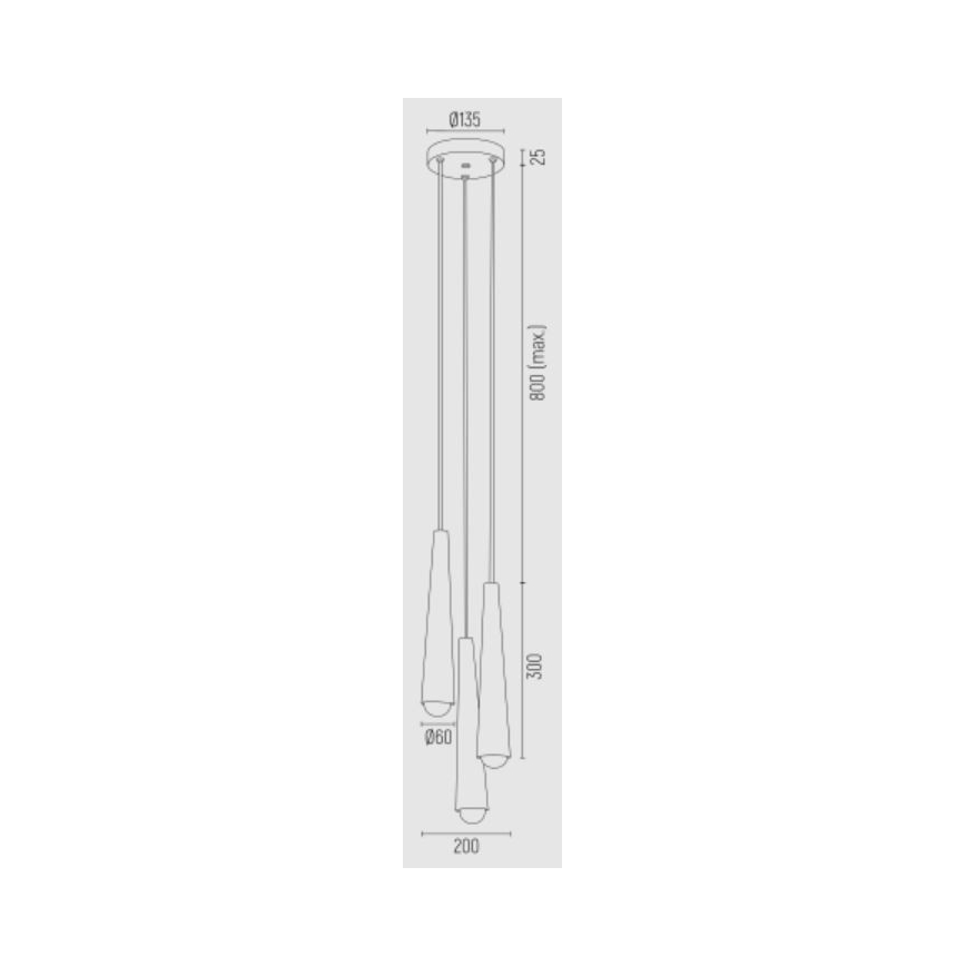 Argon 6103 - Lustra ar auklu HOLLYWOOD 3xE14/7W/230V melna