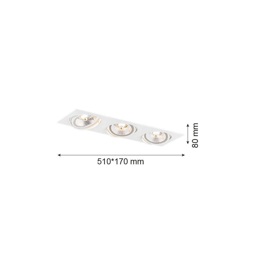Argon 6115 - Iegremdējama lampa OLIMP 3xGU10-AR111/12W/230V balta