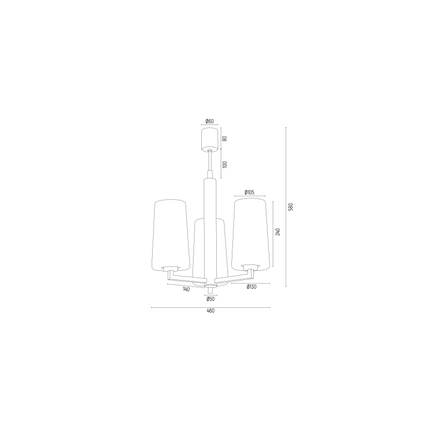 Argon 6143 - Lustra ar stieni CAMELOT PLUS 3xE27/15W/230V melna/balta/zelta