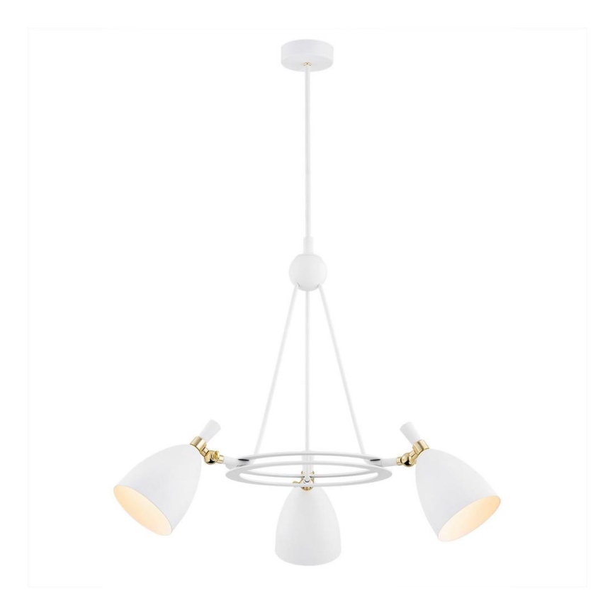 Argon 6148 - Lustra ar stieni CHARLOTTE 3xE27/15W/230V balta/zelta