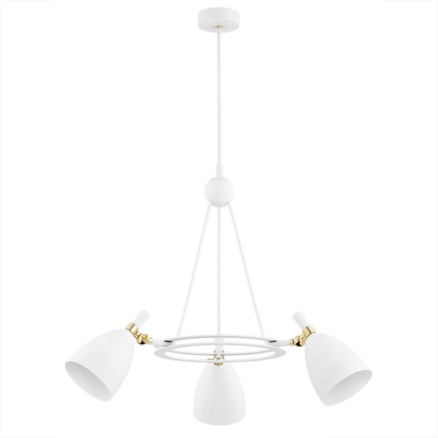 Argon 6148 - Lustra ar stieni CHARLOTTE 3xE27/15W/230V balta/zelta