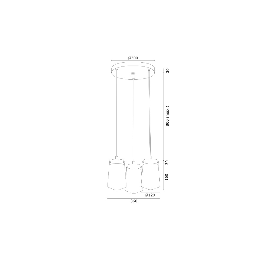 Argon 6164 - Lustra ar auklu PASADENA 3xE27/15W/230V zeltaina/balta