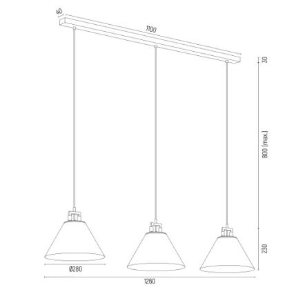 Argon 6173 - Lustra ar auklu ORTE 3xE27/15W/230V balta