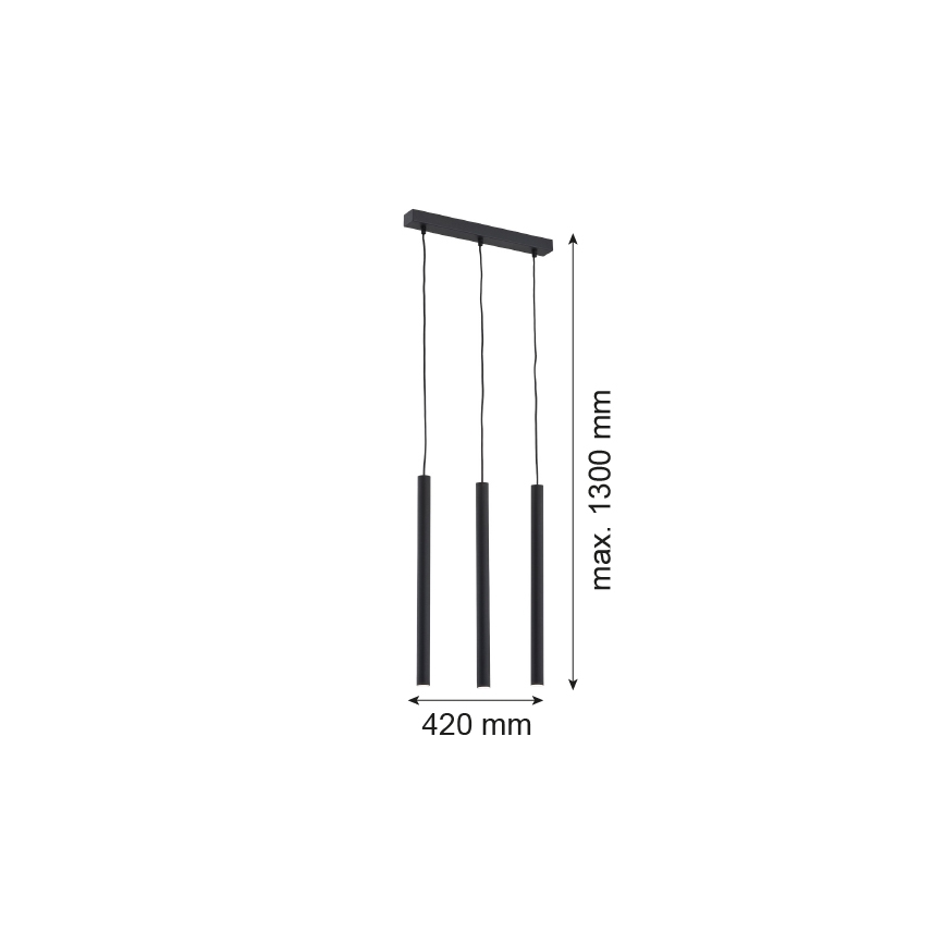 Argon 6179 - Lustra ar auklu ETNA 3xG9/6W/230V melna