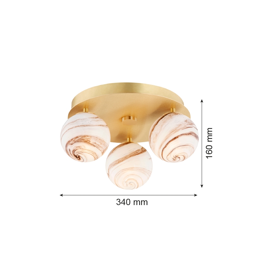Argon 6290 - Griestu lampa FABIO 3xE14/7W/230V alabastrs zelta