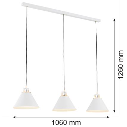 Argon 6291 - Griestu lampa FABIO 3xE14/7W/230V alabastrs balta
