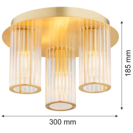 Argon 6304 - Griestu lampa HAMPTON 3xE14/7W/230V zelta