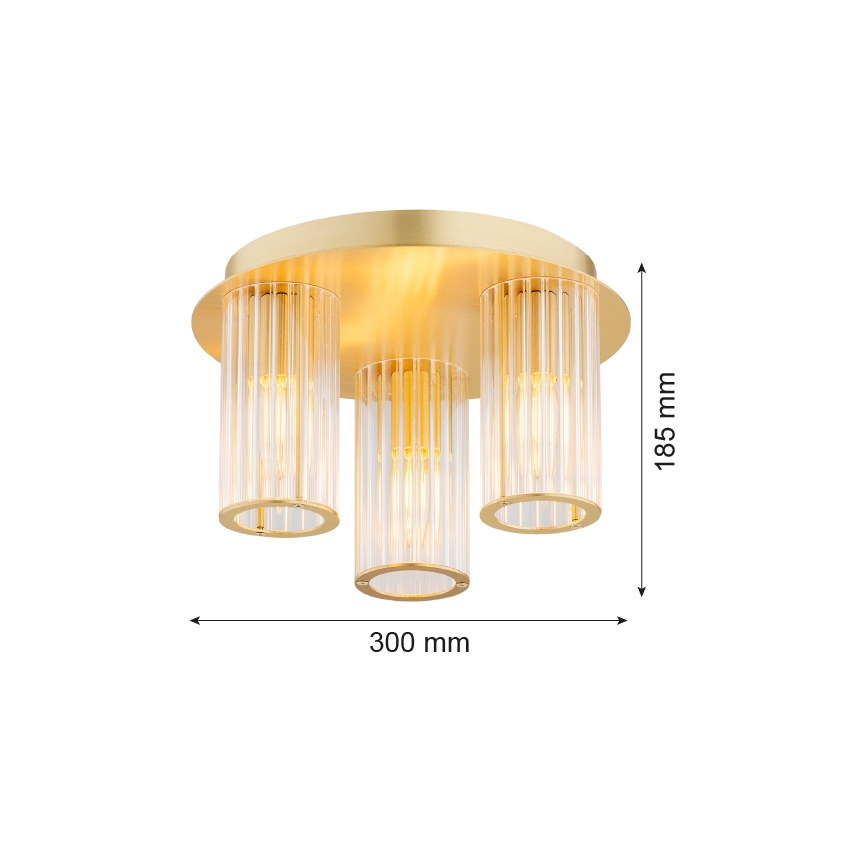 Argon 6304 - Griestu lampa HAMPTON 3xE14/7W/230V zelta