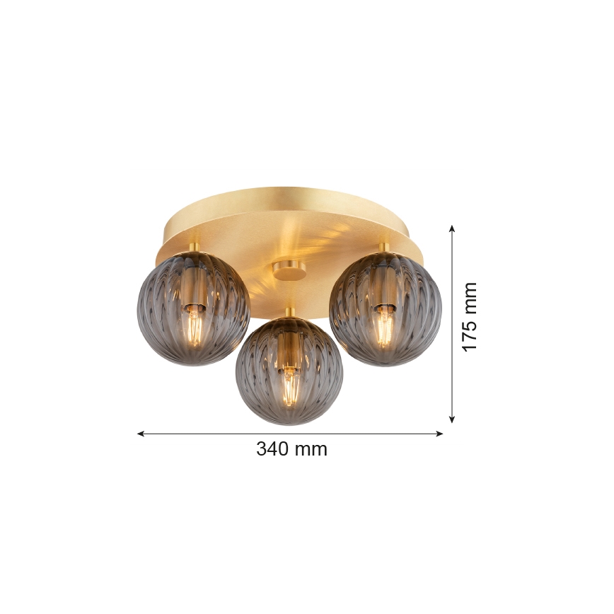 Argon 6308 - Griestu lampa PALOMA 3xE14/7W/230V zelta/melna