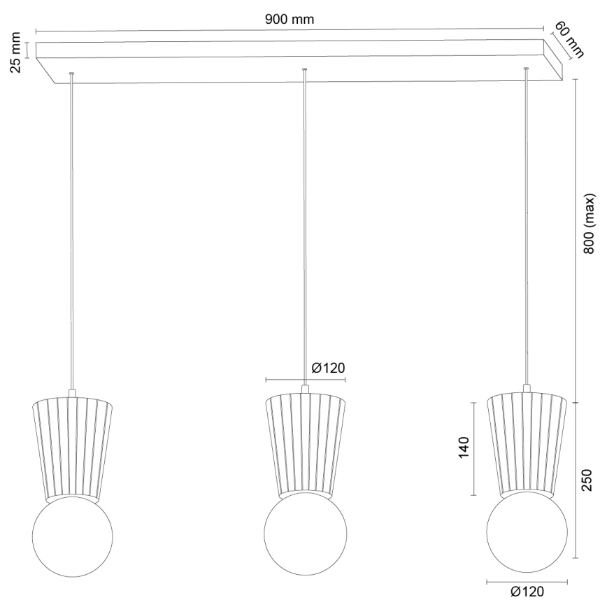 Argon 6357 - Vannas istabas pakaramais lukturis uz troses VOLANTE 3xG9/6W/230V IP44 bēšs