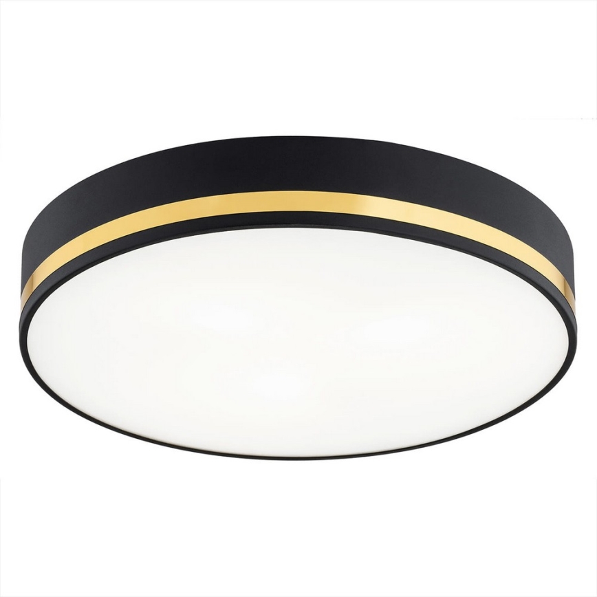 Argon 7041 - Griestu lampa AMORE 2xE27/15W/230V diametrs 35 cm melna/zeltaina