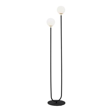 Argon 7073 - Grīdas stāvlampa FERRONE 2xE14/7W/230V melna/balta/zeltaina