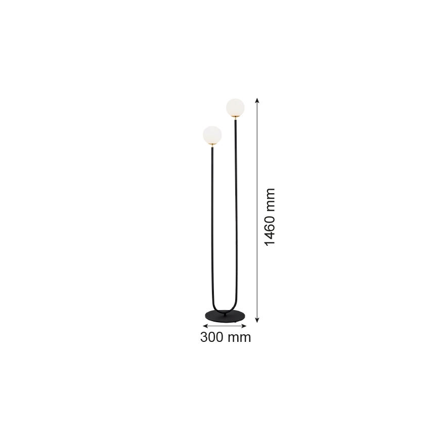 Argon 7073 - Grīdas stāvlampa FERRONE 2xE14/7W/230V melna/balta/zeltaina