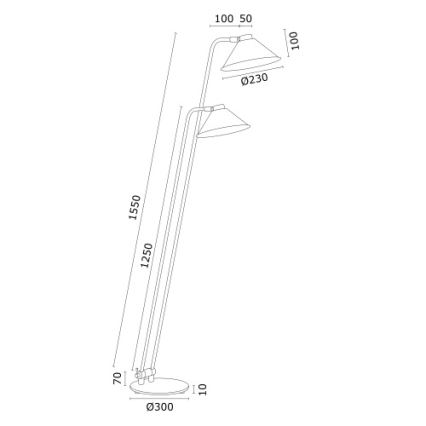 Argon 7074 - Grīdas stāvlampa GABIAN 2xE27/15W/230V balta