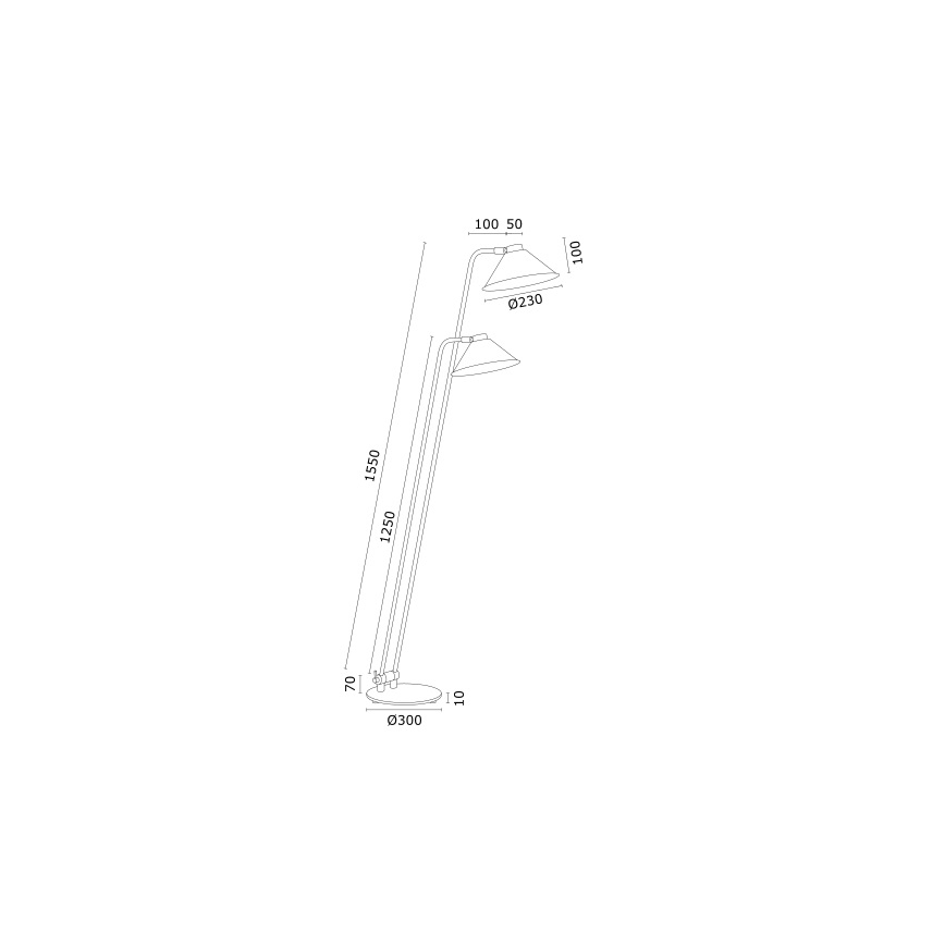 Argon 7075 - Grīdas stāvlampa GABIAN 2xE27/15W/230V melna