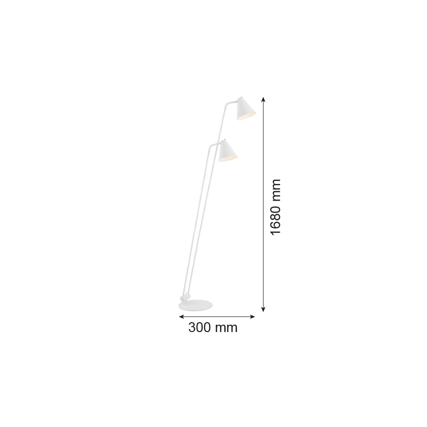 Argon 7076 - Grīdas stāvlampa AVALONE 2xE27/15W/230V balta