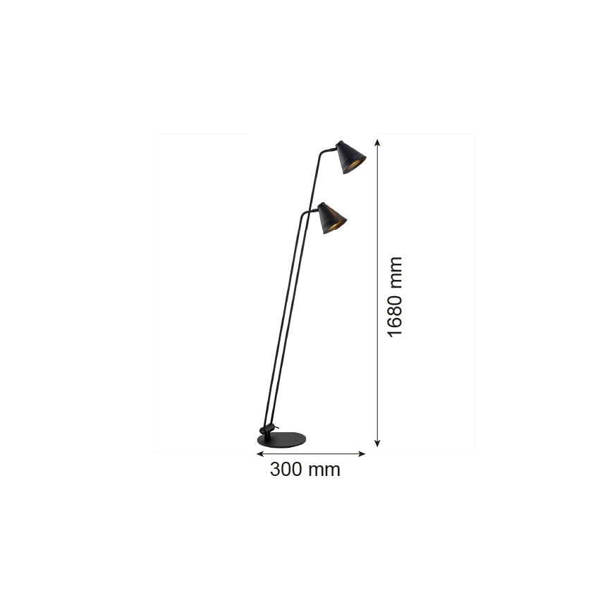 Argon 7077 - Grīdas stāvlampa AVALONE 2xE27/15W/230V melna