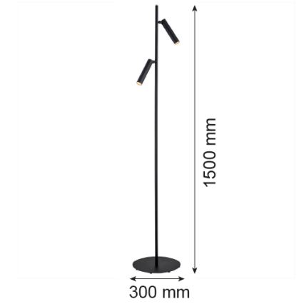 Argon 7082 - Grīdas stāvlampa TORRE 2xG9/6W/230V melna