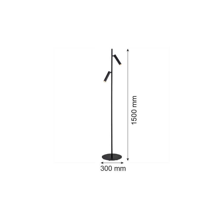 Argon 7082 - Grīdas stāvlampa TORRE 2xG9/6W/230V melna