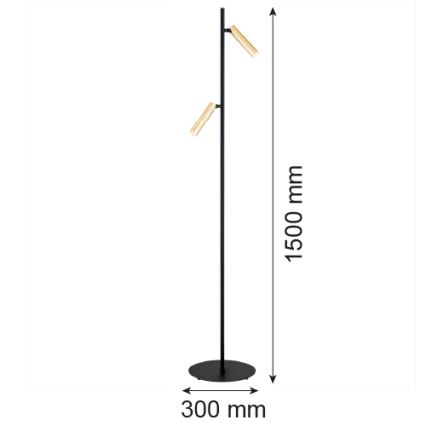 Argon 7083 - Grīdas stāvlampa TORRE 2xG9/6W/230V melna/misiņa