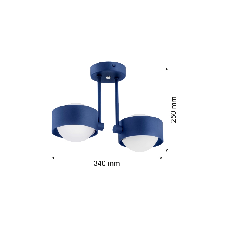 Argon 7090 - Lustra ar stieni MASSIMO PLUS 2xG9/6W/230V zila