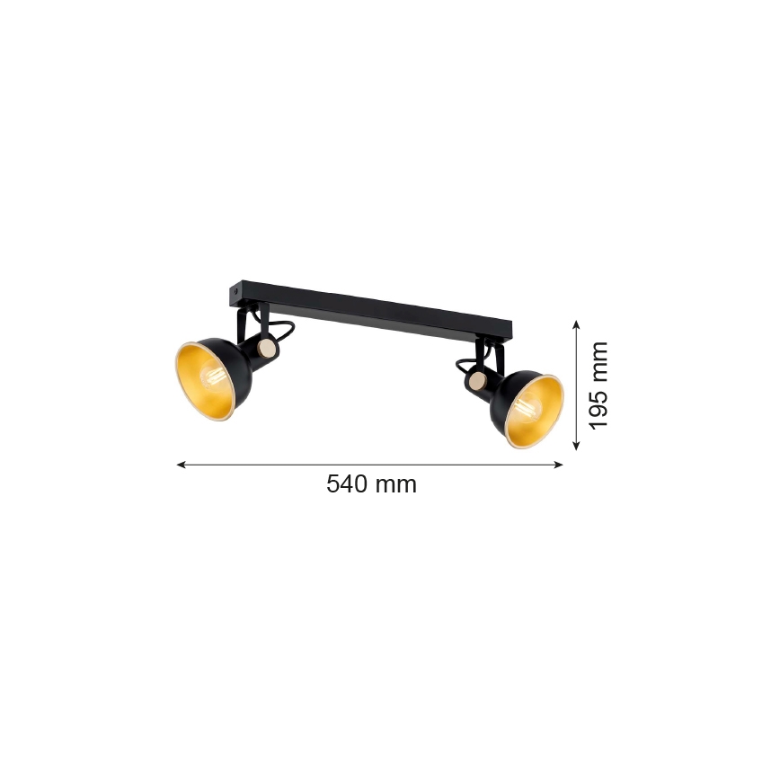 Argon 7142 - Starmetis LENORA 2xE14/7W/230V melna