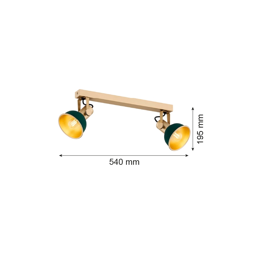 Argon 7143 - Starmetis LENORA 2xE14/7W/230V zelta/zaļa