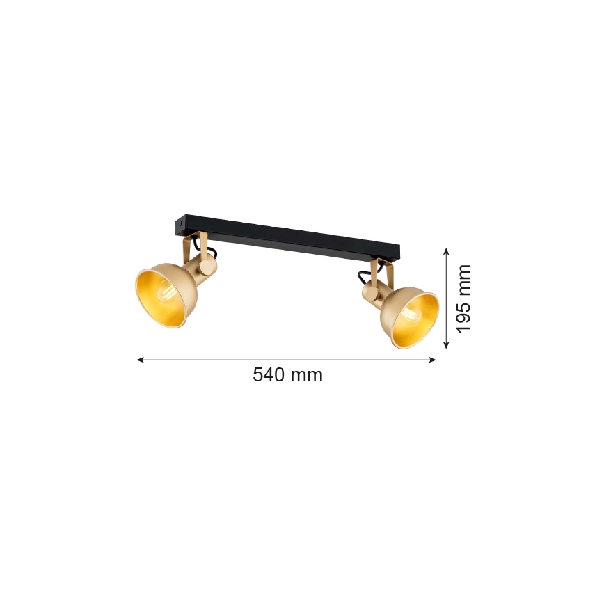 Argon 7144 - Starmetis LENORA 2xE14/7W/230V zelta/melna