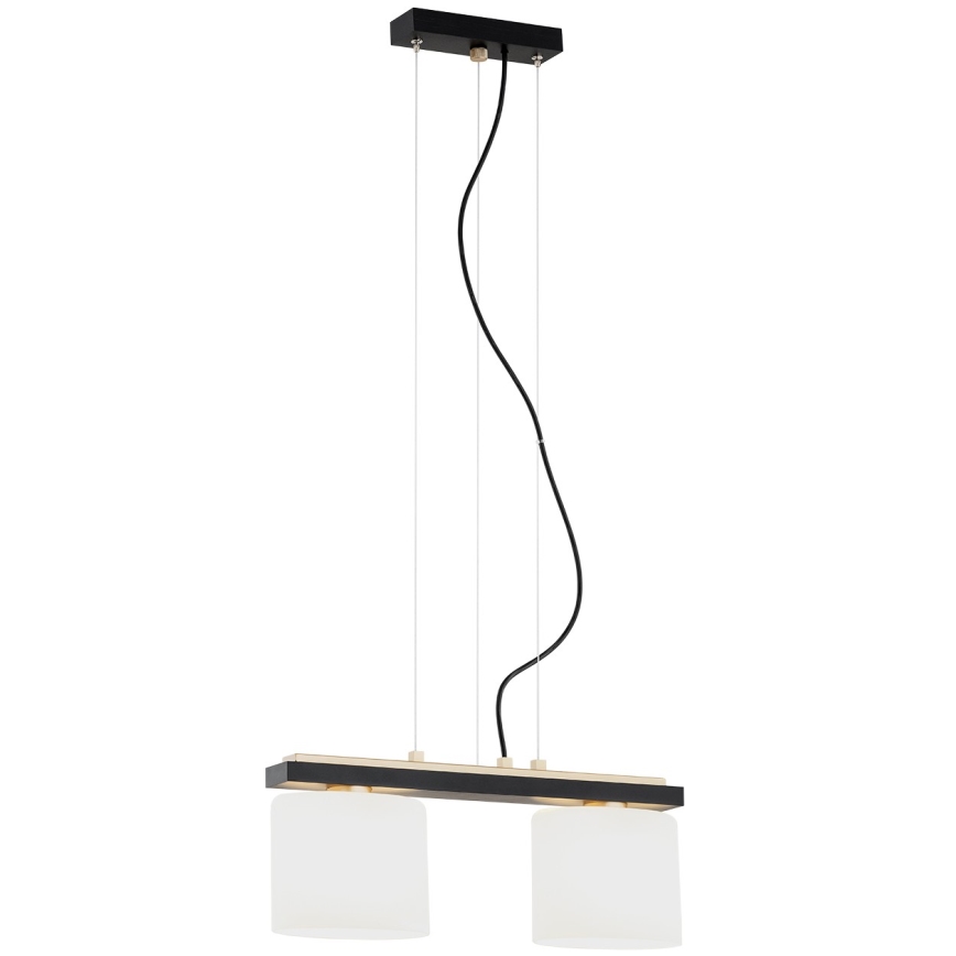 Argon 7164 - Lustra ar auklu CANOA 2xE27/15W/230V melna