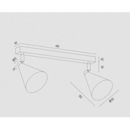 Argon 7170 - Starmetis LUCINDA 2xE14/7W/230V melna