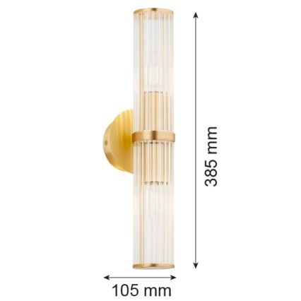 Argon 7203 - Sienas lampa HAMPTON 2xE14/7W/230V zelta
